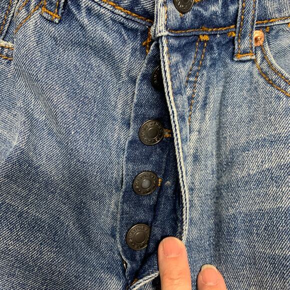 Caffeine Destroyed Light Wash Jeans Sz Medium Released Hem - Picture 10 of 10